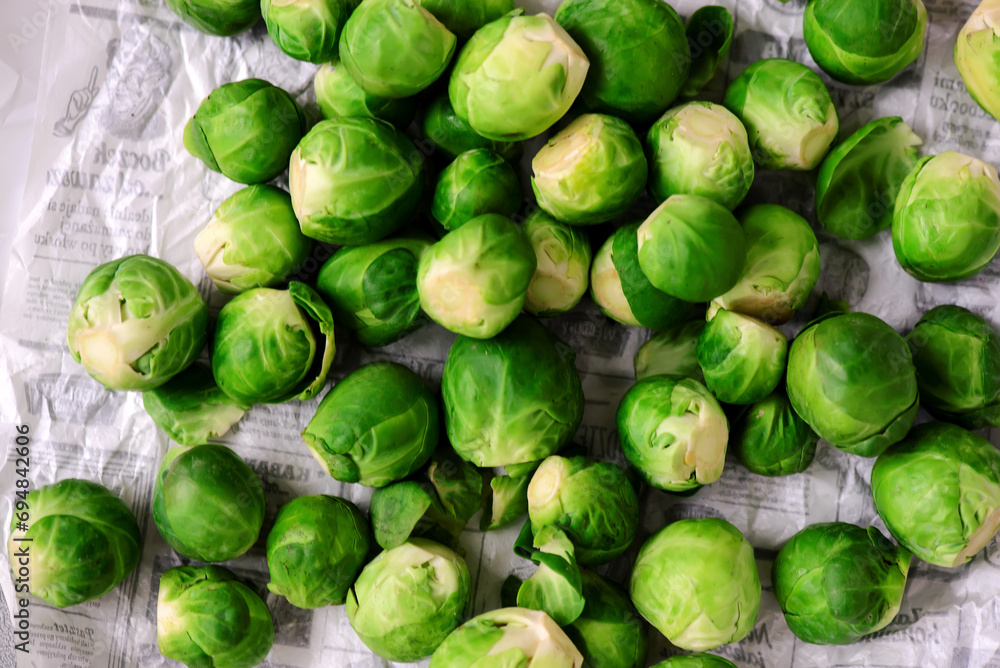 Fresh brussels spraut. top veiw Fresh brussels spraut. top veiw
