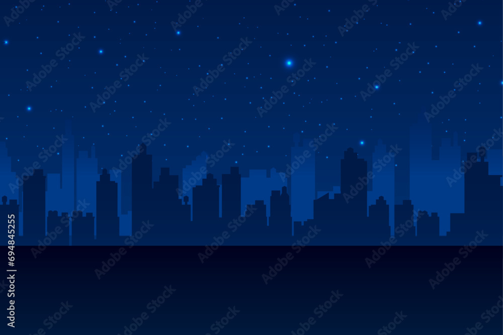 gradient city skylines at night background
