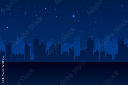 gradient city skylines at night background