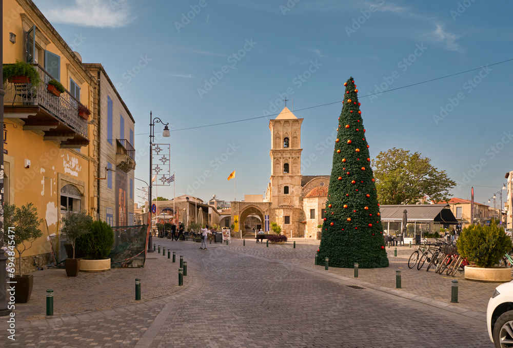New Year Tree at the streets of Larnaka, Cyprus