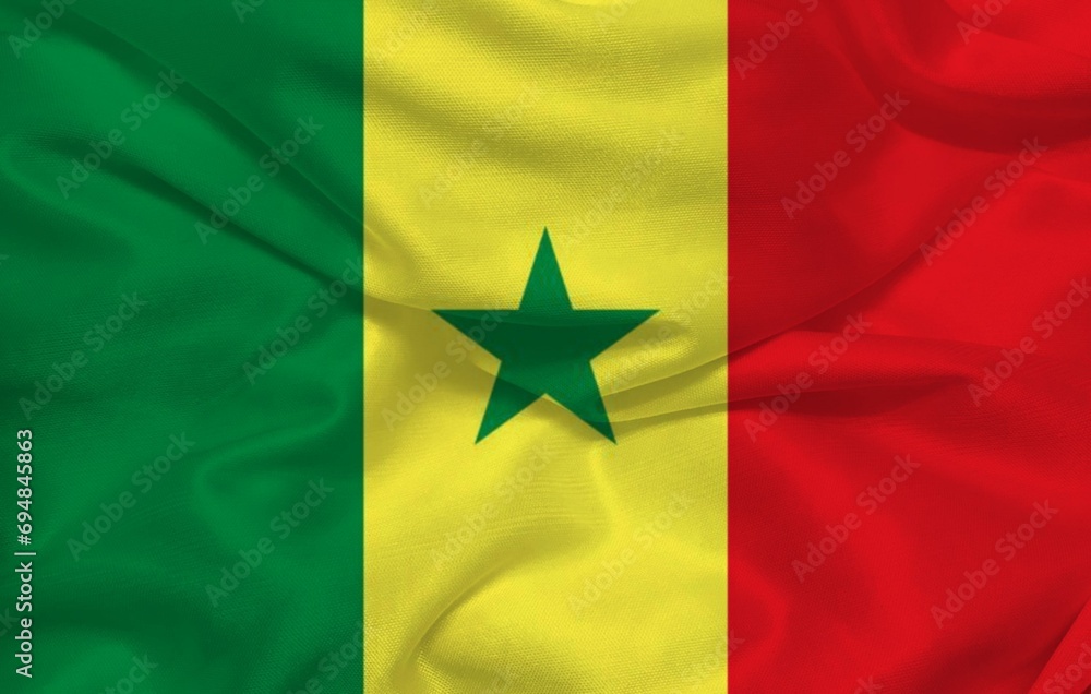 Naklejka premium Senegal 3d background flag