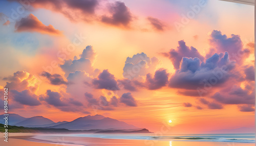 Enchanting Sunsets Across Horizons: A Kaleidoscope of Diverse Twilight Moments.(Generative AI) © BaeDonBo