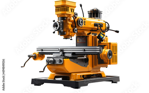 Advanced Milling machine.  Single Phase Compact Benchtop Metal Milling Machine isolated on transparent background.