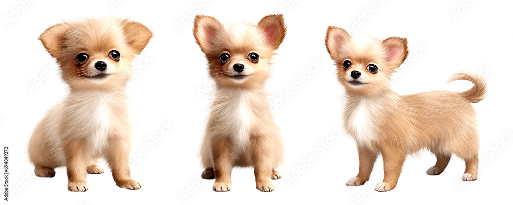 Chihuahua dog isolated on transparent or white background