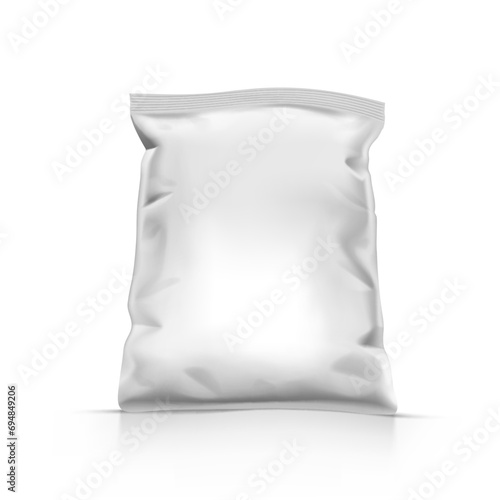 White Stand Up Sealed Empty Plastic Bag Package