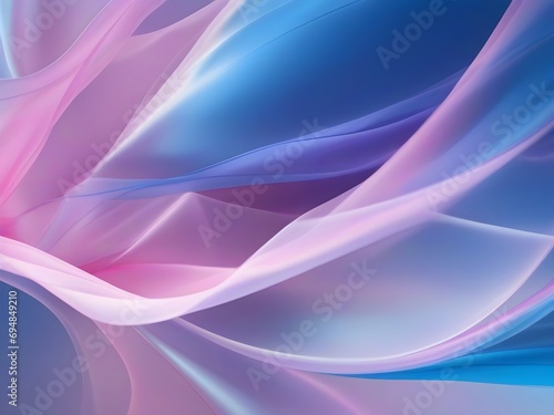 Abstract background of smooth flowing silk with soft wave of blue and pink colors