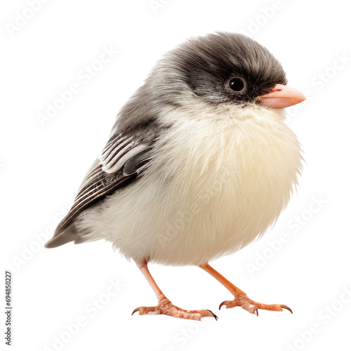 Dark eyed junco bird standing isolated on transparent or white background
