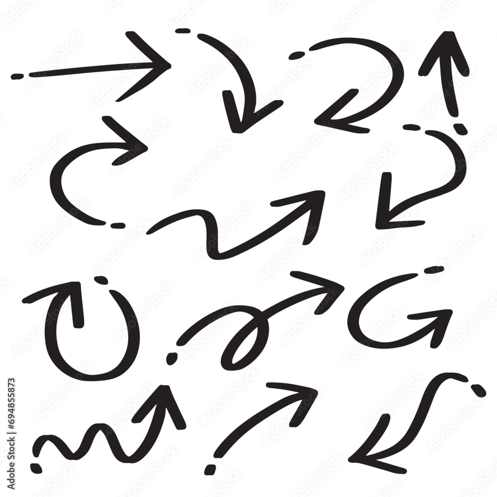 hand drawn arrows set