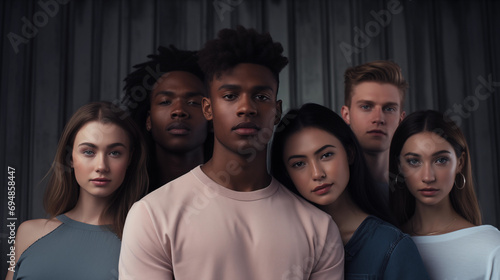 Gen z fusion ultrarealistic 4K photoshoot with multiracial diversity