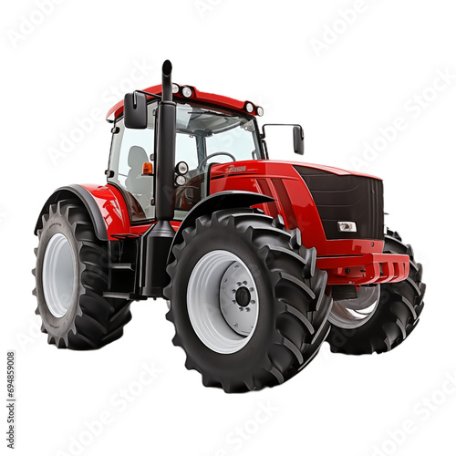 Red tractor isolated on white. Generative ai
