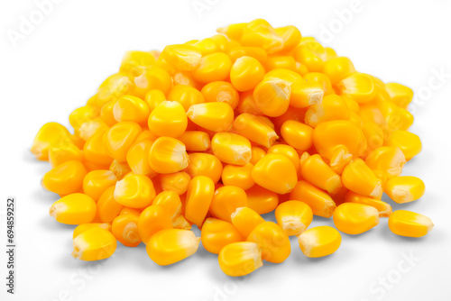 handful of seeds corn on transparent background, png file
