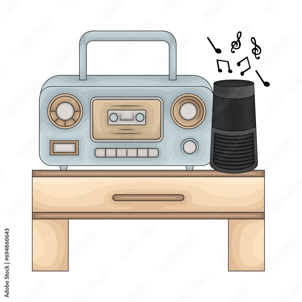 illustration of radio illustration of radio