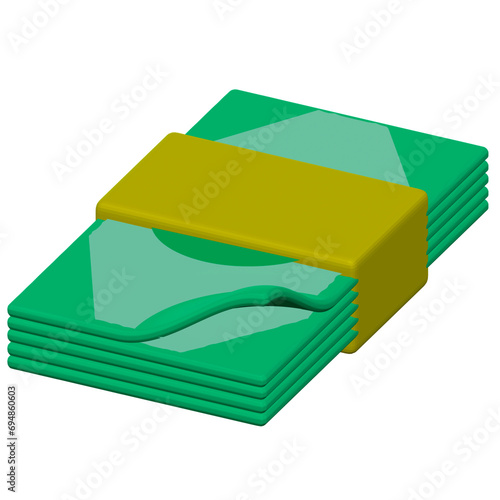 Money Wealthy Finances 3D Cartoon realistic money