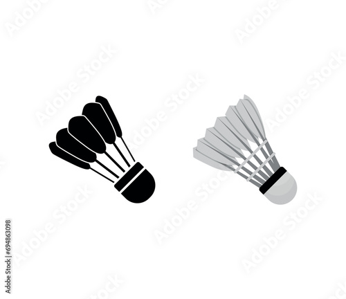 Badminton Equipment Vector Illustration With Isolated Clip Art White Background And Badminton Equipment Symbol Game Cartoon, Outline Silhouette Entertainment.