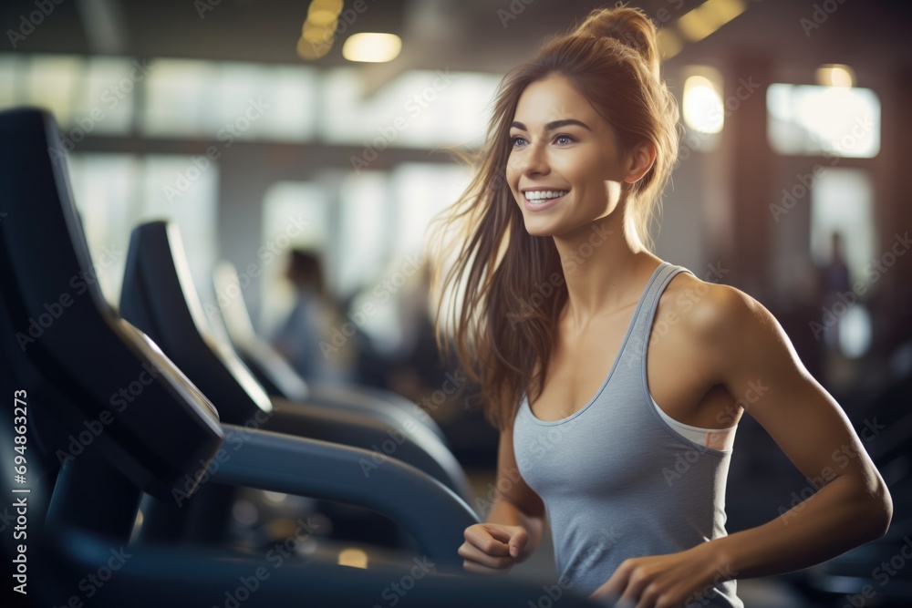 Young Woman Exercising In A Gym