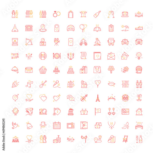 "Wedding Planning Vector Icons Bundle"