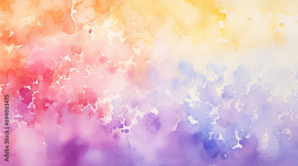 abstract colorful pink and orange watercolor splashes background