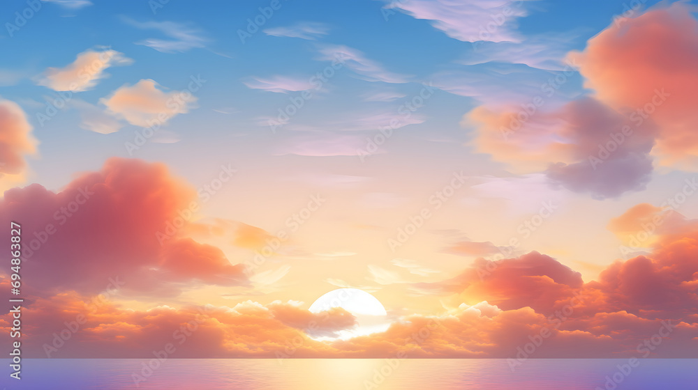 Summer sky background on sunset