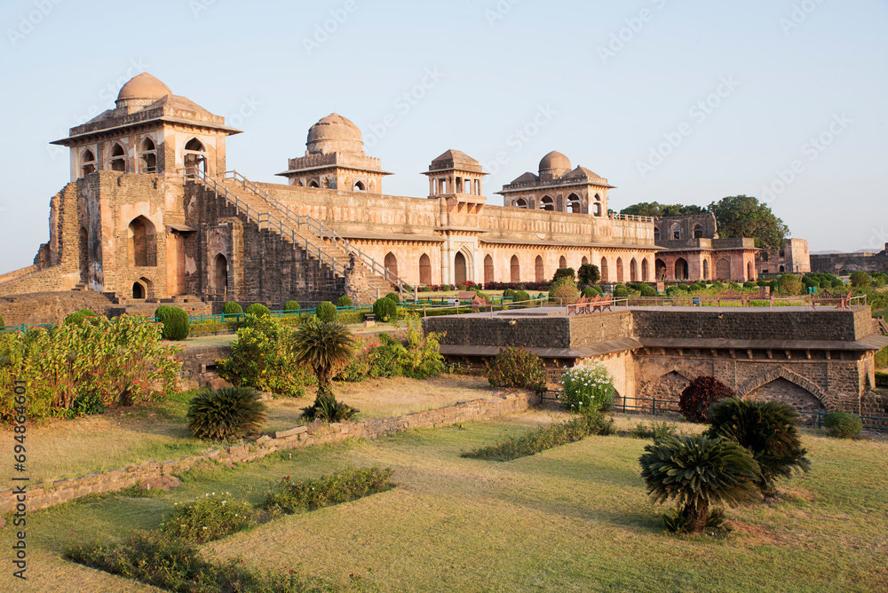 Beautiful structure of Jahaj Mahal, Mandu, Madhya Pradesh, India, Asia.
