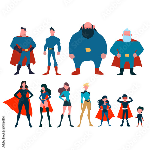 Dynamic Heroes: A Diverse Collection of Powerful Avatars of Superheroes