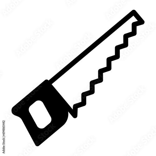 Hand saw icon for carpentry tools