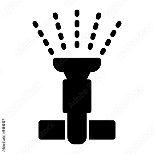 Water sprinkler icon for watering garden grass