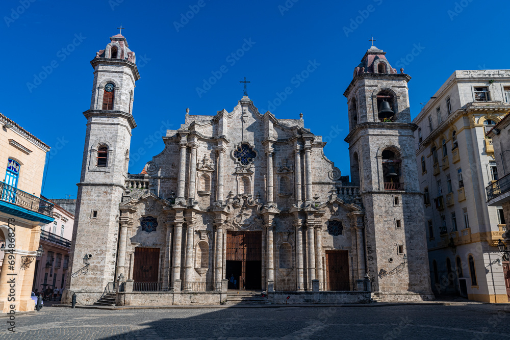 Cathedral in the old town of Havana, UNESCO World Heritage Site, Havana, Cuba, West Indies Cathedral in the old town of Havana, UNESCO World Heritage Site, Havana, Cuba, West Indies