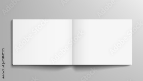 A4 Blank Landscape Brochure Mockup On Light Grey