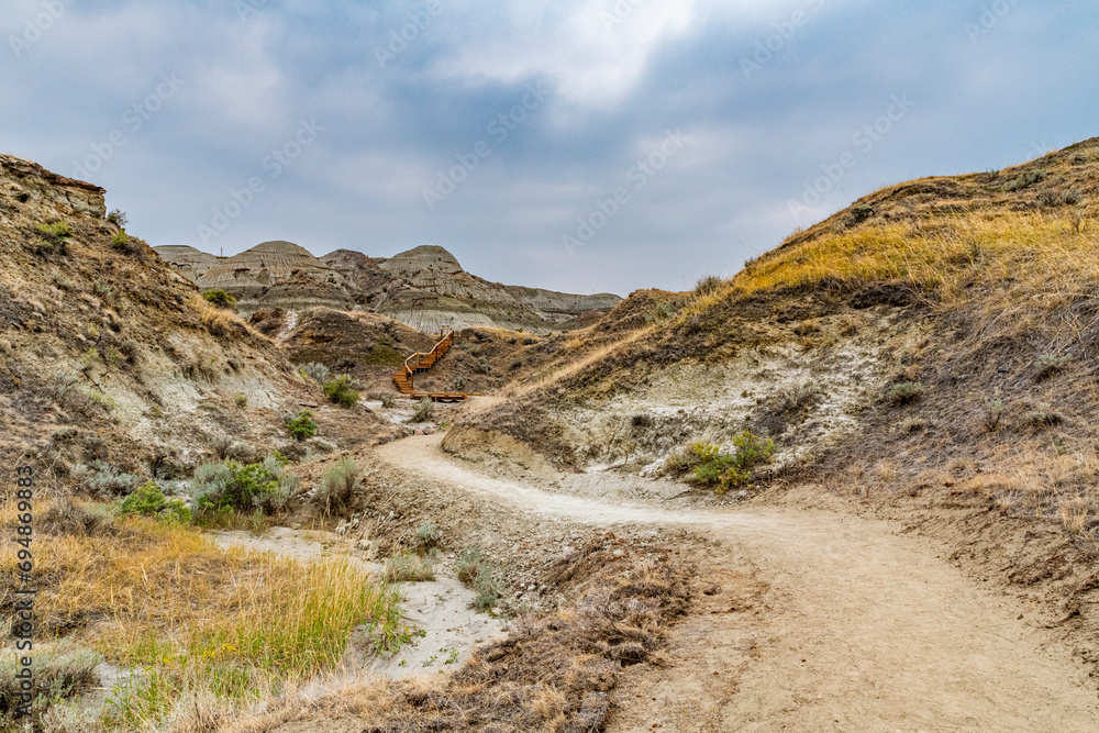 Eroded landscape in the Dinosaur Provincial Park, UNESCO World Heritage Site, Alberta, Canada Eroded landscape in the Dinosaur Provincial Park, UNESCO World Heritage Site, Alberta, Canada