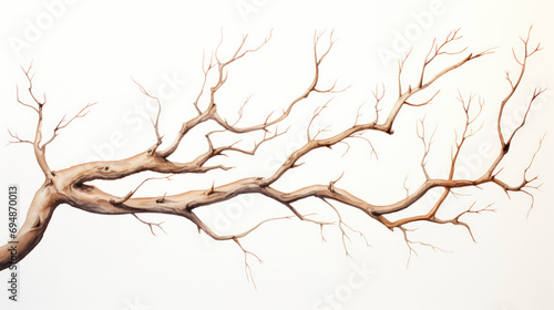 painting of dry leafless tree branch