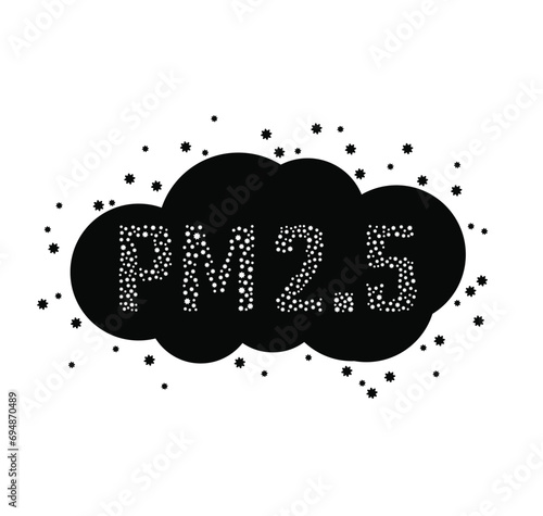 Pollution PM2.5 icon, Dust in the air , safety concept,  Vector illustration.