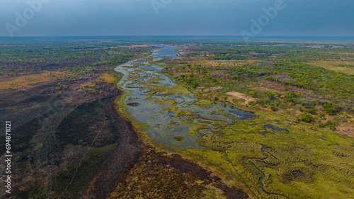 Aerial of the Mundolola lagoon, Moxico, Angola photo