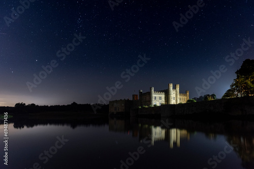 Leeds Castle at night, near Maidstone, Kent, England photo