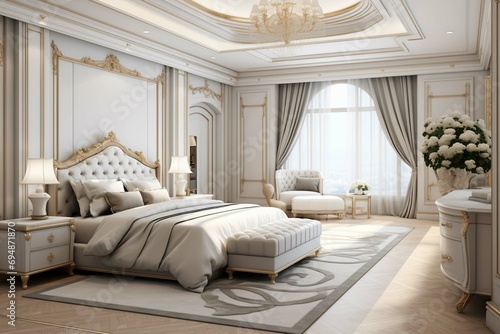 luxury main bed room in the luxury house
