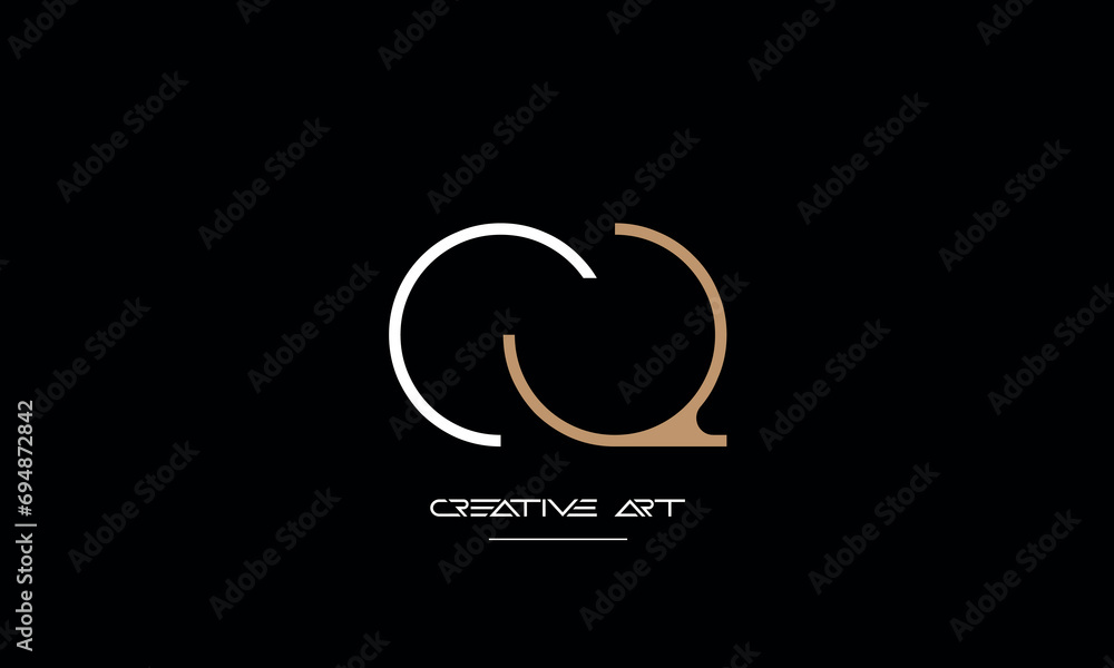 CQ, QC, C, Q abstract letters logo monogram CQ, QC, C, Q abstract letters logo monogram