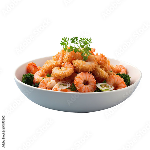 seafood dish isolated on transparent background