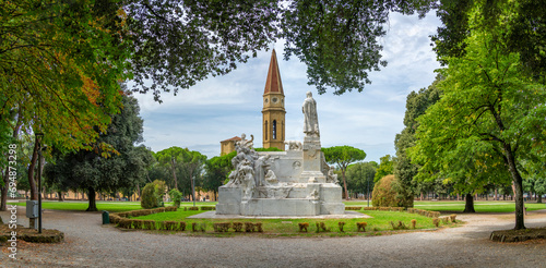 View of Monument of Francesco Petrarca in Passeggio del Prato, Arezzo, Province of Arezzo, Tuscany photo