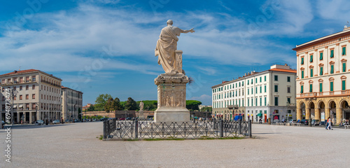 View of Ferdinando III statue in Piazza della Repubblica, Livorno, Province of Livorno, Tuscany photo