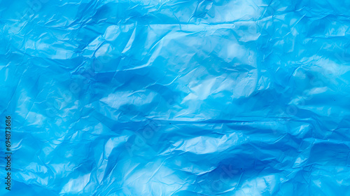 Blue plastic garbage bag texture, seamless pattern. 