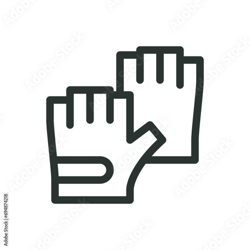 Fingerless cycling gloves isolated icon, cycling mitts vector icon with editable stroke