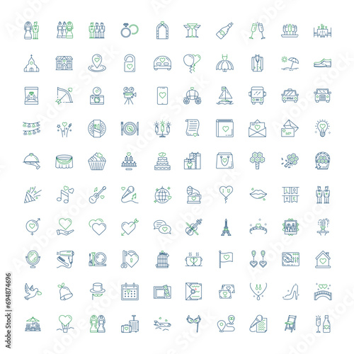 "Wedding Venue Vector Icon Set"