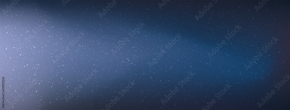 Obraz premium Astrology horizontal star universe background. The night with nebula in the cosmos. Milky way galaxy in the infinity space. Starry night with shiny stars in the gradient sky. Vector illustration.