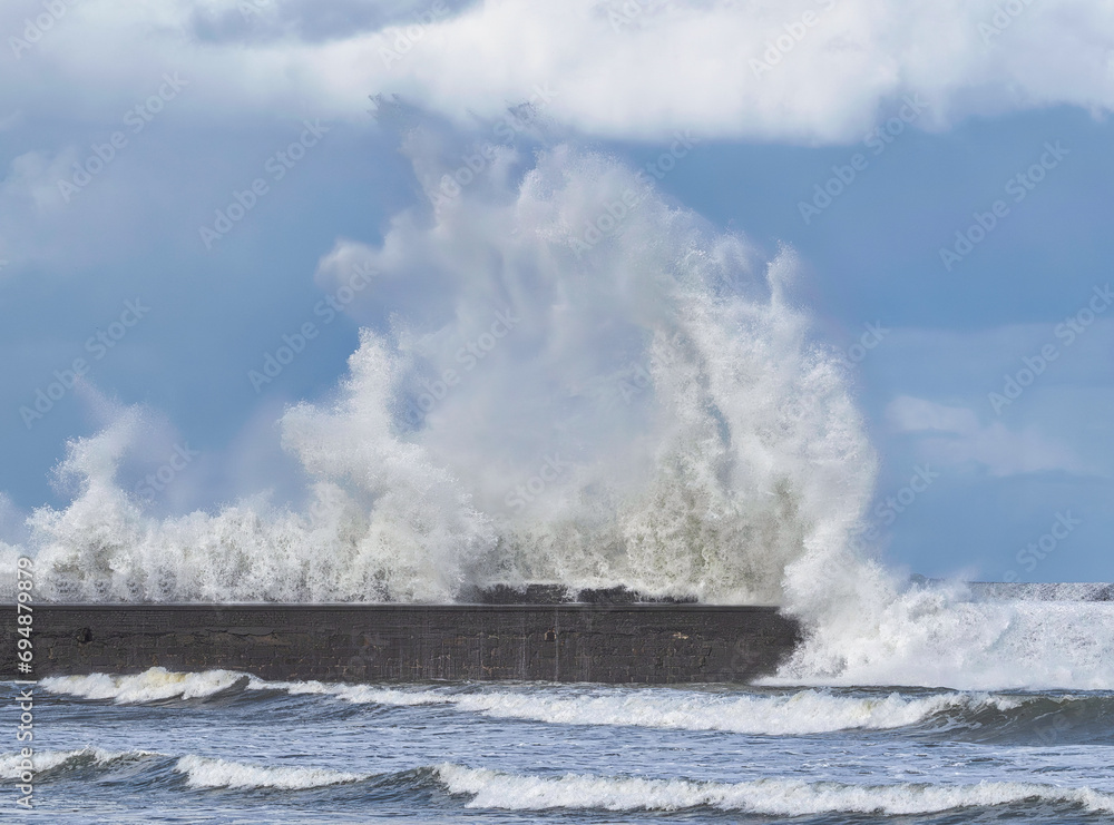 Waves power at storm