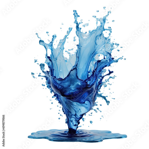 blue splash isolated on transparent background