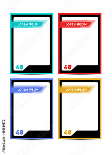 Dynamic Hockey player trading card frame border template design flyer set