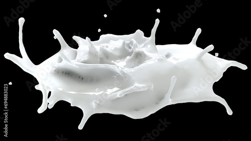 3D Render Splash Milk