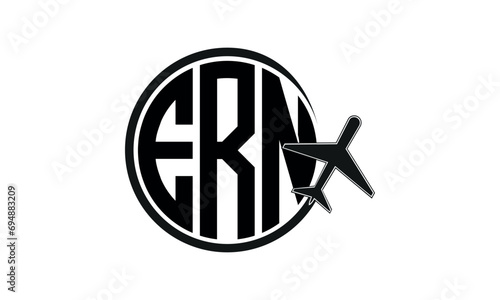 ERN three initial letter circle tour & travel agency logo design vector template. hajj umrah agency, abstract, wordmark, business, monogram, minimalist, brand, company, flat, tourism agency, tourist