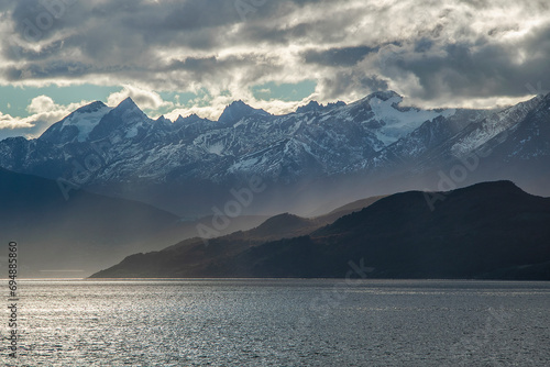 Andes mountains and beagle channel, tierra del fuego, argentina photo