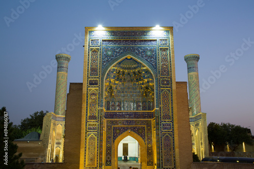 Evening, Gur-E-Amir Complex (Mausoleum), built 1403, Burial Site of Amir Temir, UNESCO World Heritage Site, Samarkand photo