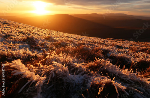 Brecon Beacons in winter, Brecon Beacons National Park, South Wales, United Kingdom photo
